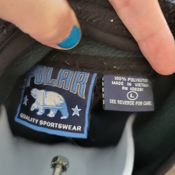 Polar Sportswear Green Black Full Zip Fleece Jacket Alaska Lg Destination Vacay - Picture 8 of 8